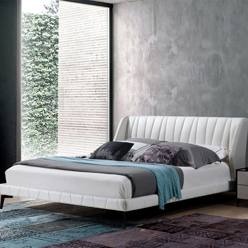 Ekologiczne miękkie łóżko z drewna sosnowego i skóry